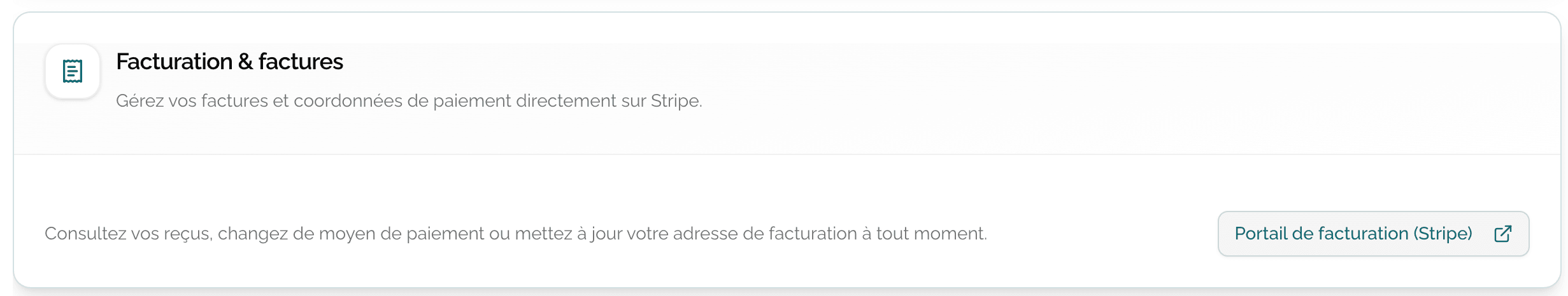 Botón Gestionar mi facturación y otras acciones