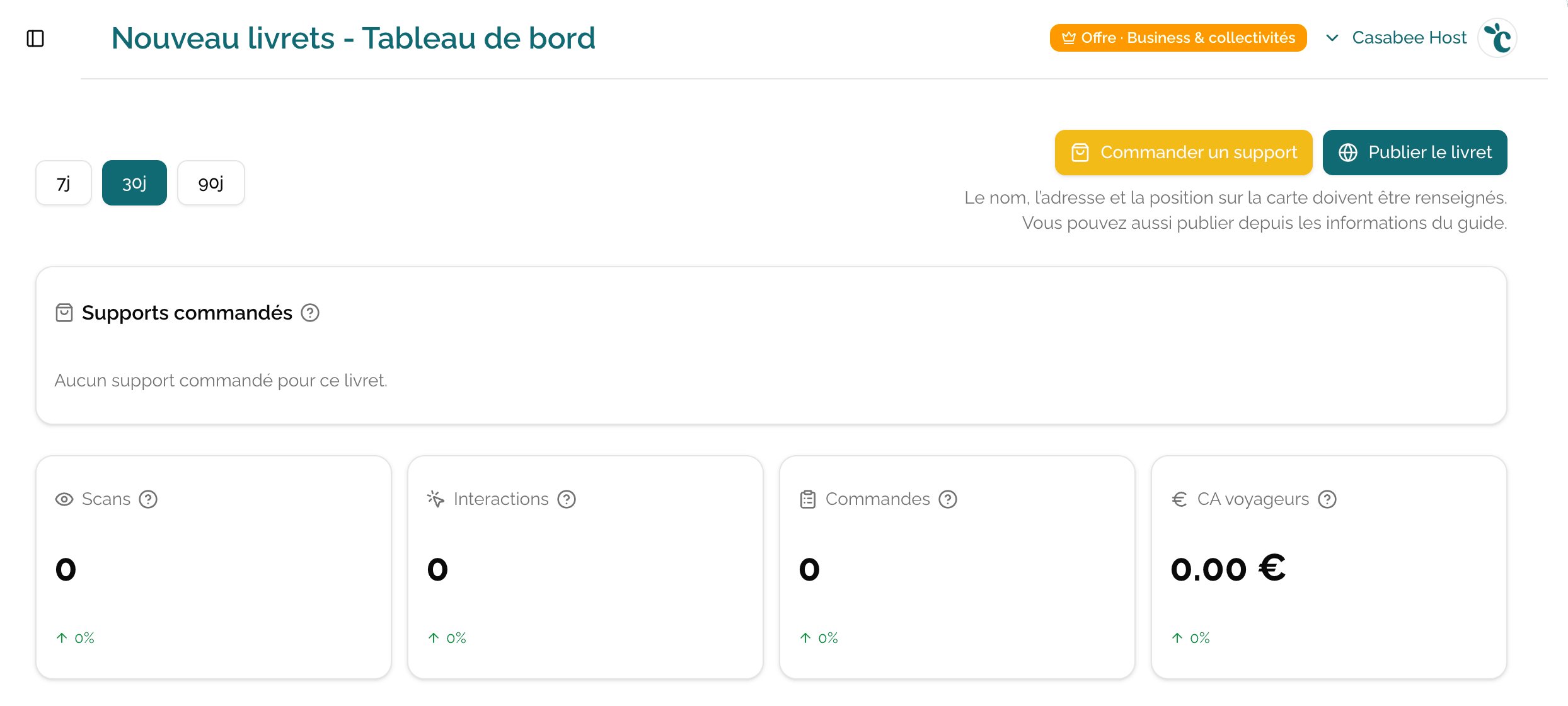 Botón Publicar en la página de edición de un cuadernillo
