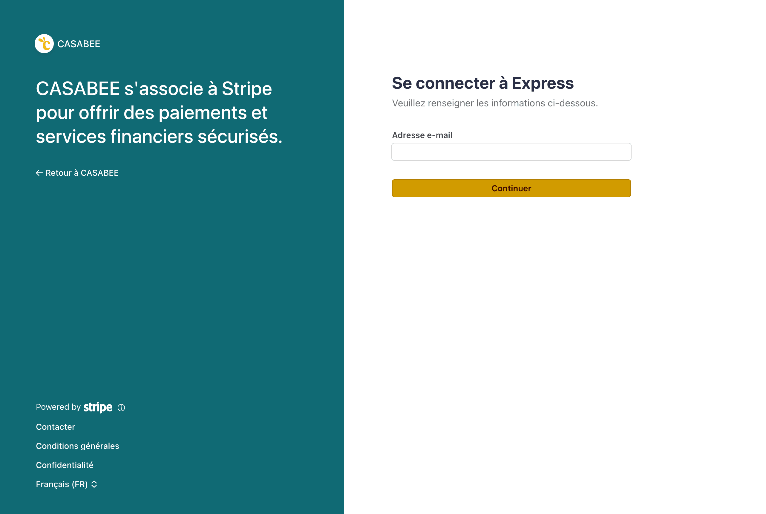 Formulario de onboarding de Stripe